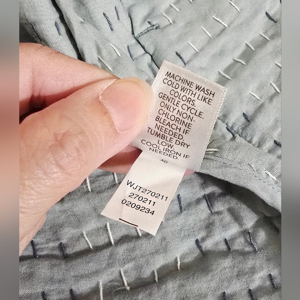 NEW J Jill Pure Cotton Indian Kantha Stitched Quilt Patch Pocket Jacket Size Lrg - Picture 15 of 16